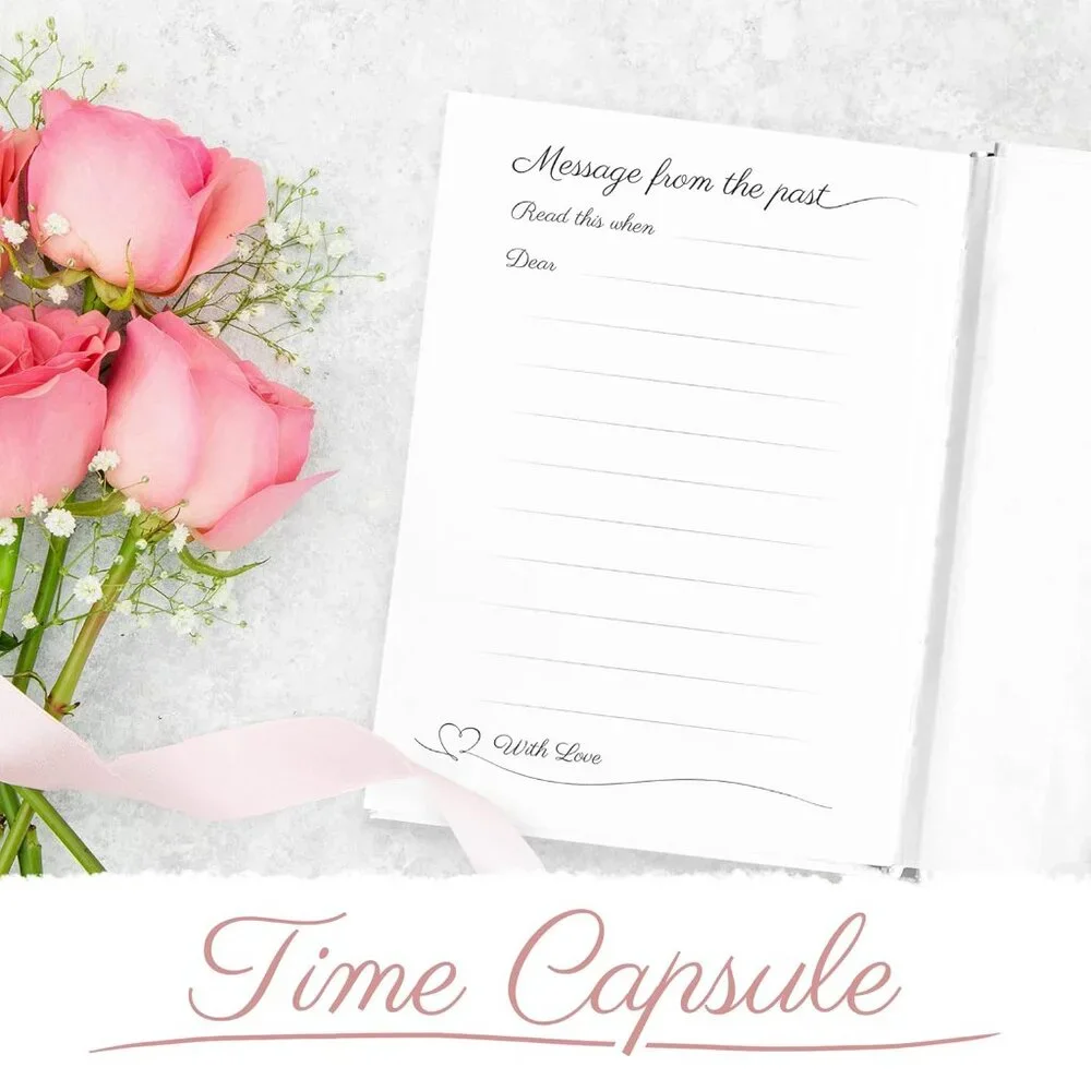 Hard Cover His and Her Rose Gold Wedding Vow Book - Picture 4 of 7